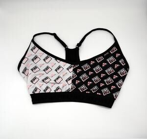 Victoria's Secret PINK Ultimate Sports Bra M DD E80 Logo Print Racerback Top